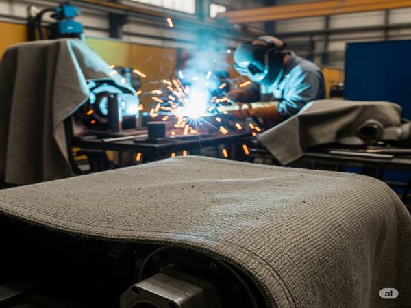 Penggunaan Glasscloth: Pelindung Las (Welding Blankets)